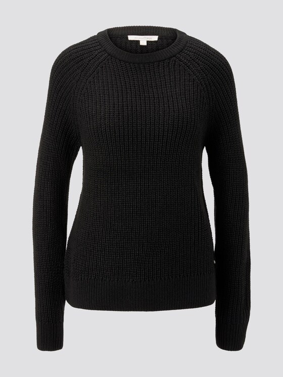 Basic Pullover mit Raglan-Ärmeln - Frauen - Deep Black Basic Pullover mit Raglan-Ärmeln - Frauen - Deep Black - 7 - TOM TAILOR Denim