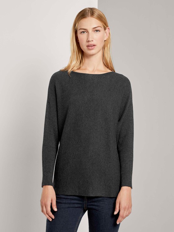 Pullover mit Fledermausärmeln - Frauen - Shale Grey Melange Pullover mit Fledermausärmeln - Frauen - Shale Grey Melange - 1 - TOM TAILOR Denim