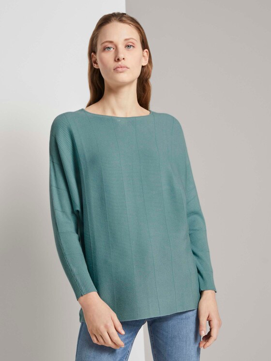 Pullover mit Fledermausärmeln - Frauen - Mineral Stone Blue Pullover mit Fledermausärmeln - Frauen - Mineral Stone Blue - 1 - TOM TAILOR Denim