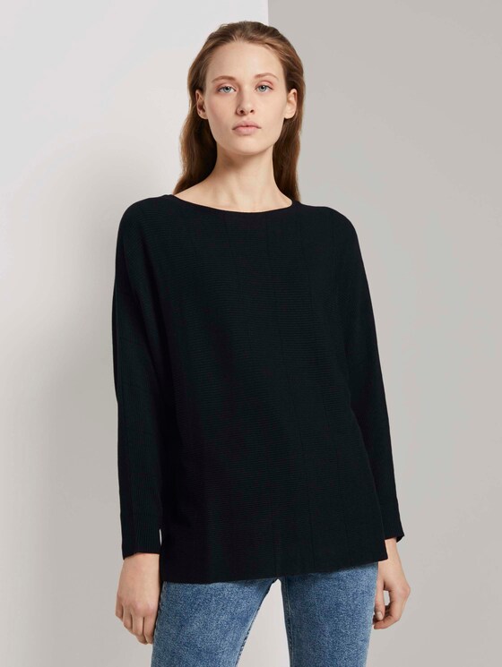 Pullover mit Fledermausärmeln - Frauen - Deep Black Pullover mit Fledermausärmeln - Frauen - Deep Black - 1 - TOM TAILOR Denim
