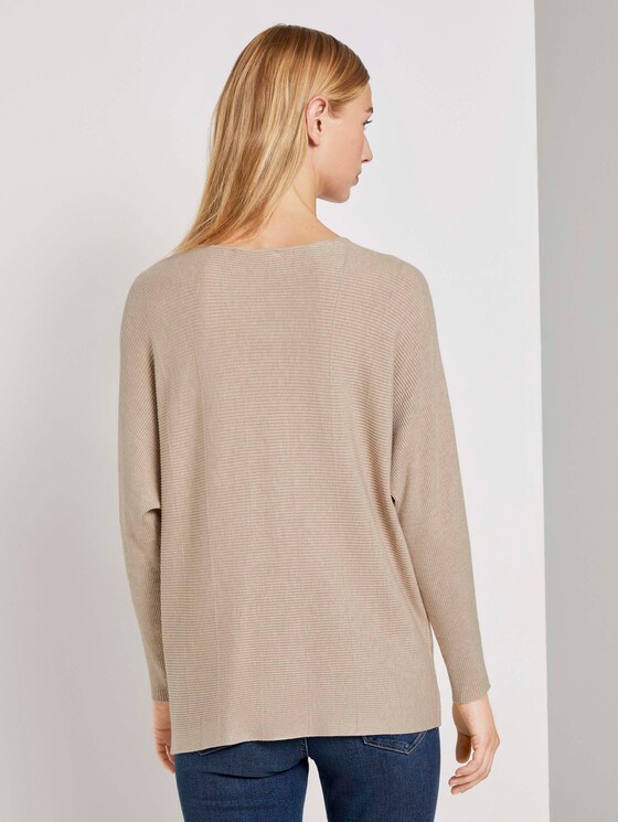 Pullover mit Fledermausärmeln - Frauen - cozy beige melange Pullover mit Fledermausärmeln - Frauen - cozy beige melange - 2 - TOM TAILOR Denim