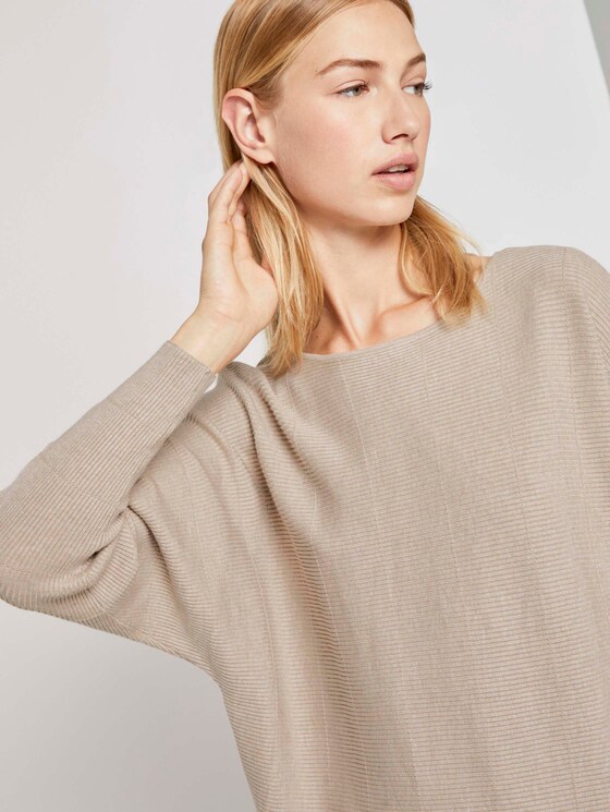Pullover mit Fledermausärmeln - Frauen - cozy beige melange Pullover mit Fledermausärmeln - Frauen - cozy beige melange - 9 - TOM TAILOR Denim