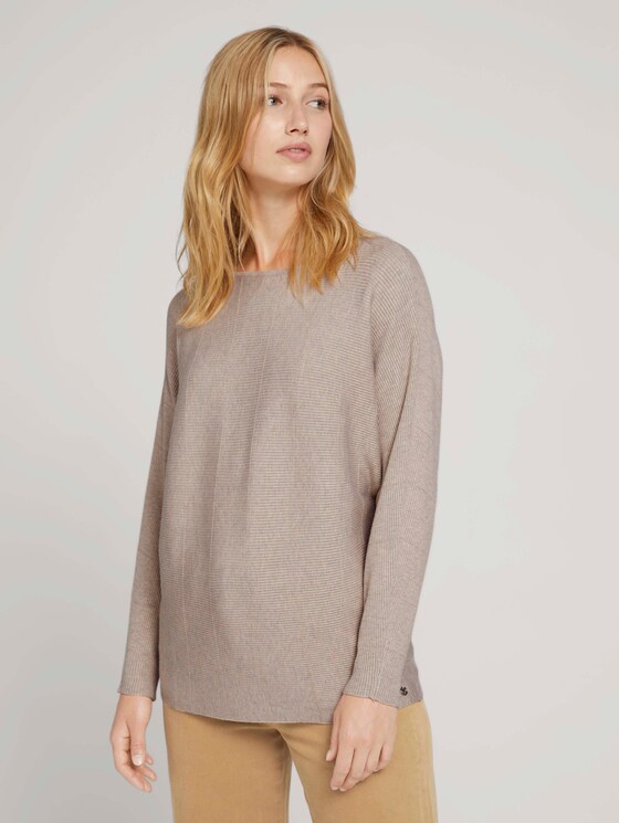 Pullover mit Fledermausärmeln - Frauen - soft cozy beige melange Pullover mit Fledermausärmeln - Frauen - soft cozy beige melange - 1 - TOM TAILOR Denim