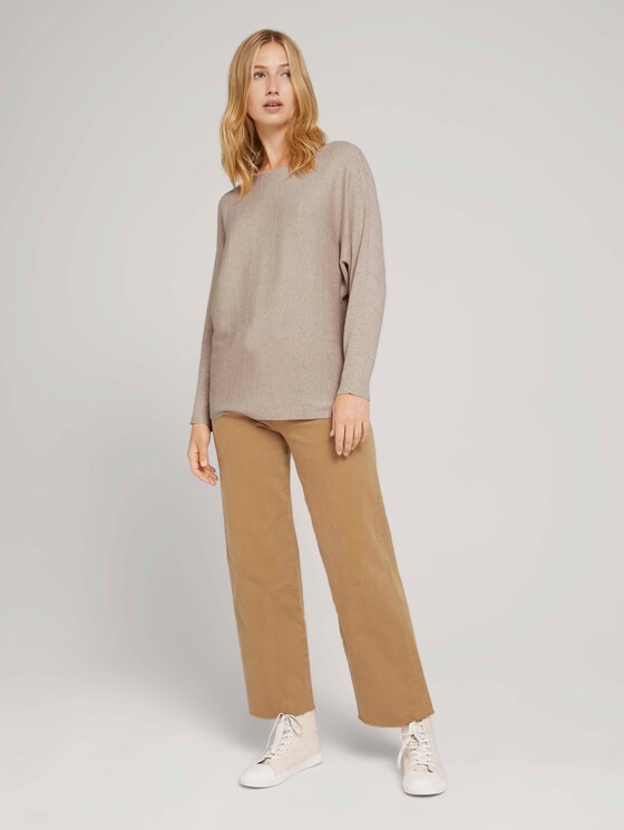 Pullover mit Fledermausärmeln - Frauen - soft cozy beige melange Pullover mit Fledermausärmeln - Frauen - soft cozy beige melange - 3 - TOM TAILOR Denim
