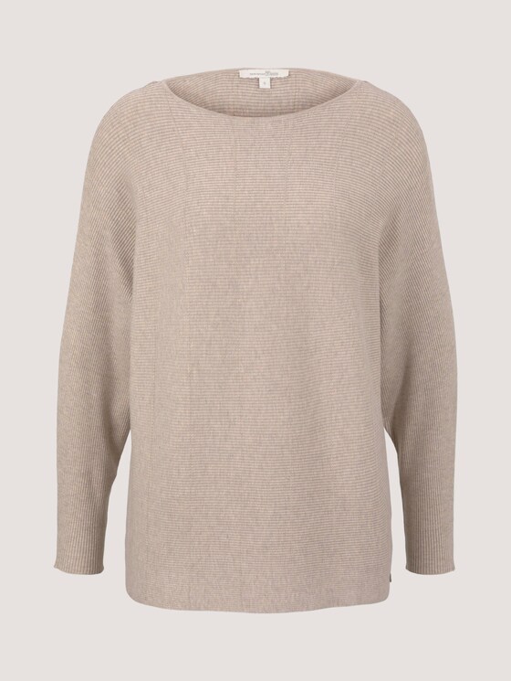 Pullover mit Fledermausärmeln - Frauen - soft cozy beige melange Pullover mit Fledermausärmeln - Frauen - soft cozy beige melange - 7 - TOM TAILOR Denim