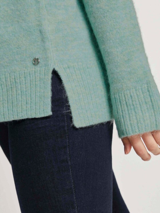 Pullover mit V-Ausschnitt - Frauen - mineral stone blue melange Pullover mit V-Ausschnitt - Frauen - mineral stone blue melange - 10 - TOM TAILOR Denim