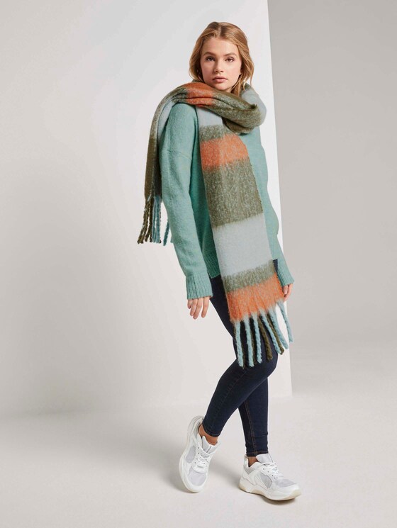 Pullover mit V-Ausschnitt - Frauen - mineral stone blue melange Pullover mit V-Ausschnitt - Frauen - mineral stone blue melange - 3 - TOM TAILOR Denim
