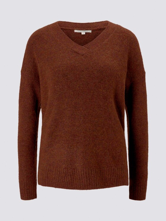 Pullover mit V-Ausschnitt - Frauen - rust orange melange Pullover mit V-Ausschnitt - Frauen - rust orange melange - 7 - TOM TAILOR Denim