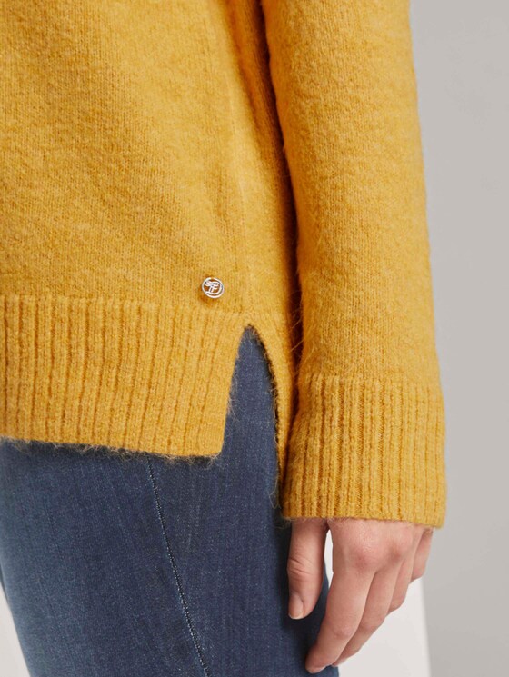 Pullover mit V-Ausschnitt - Frauen - indian spice yellow melange Pullover mit V-Ausschnitt - Frauen - indian spice yellow melange - 10 - TOM TAILOR Denim