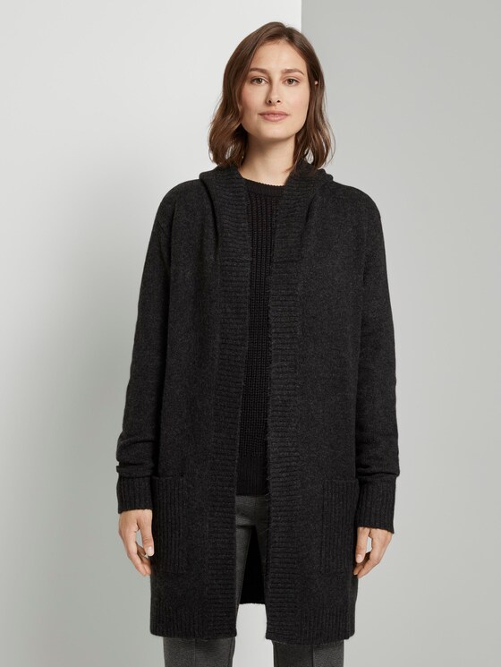Cardigan mit Kapuze - Frauen - Shale Grey Melange Cardigan mit Kapuze - Frauen - Shale Grey Melange - 1 - TOM TAILOR Denim