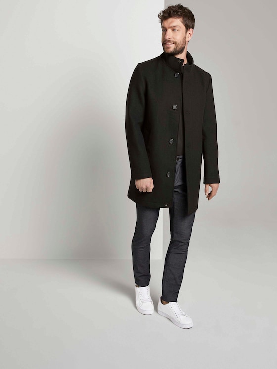 Gemusterte Travis Slim Chinohose mit Struktur von Men, black white structure