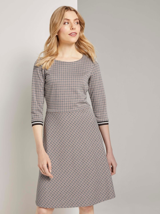 Kariertes Jersey-Kleid in A-Linie - Frauen - camel small check Kariertes Jersey-Kleid in A-Linie - Frauen - camel small check - 5 - TOM TAILOR