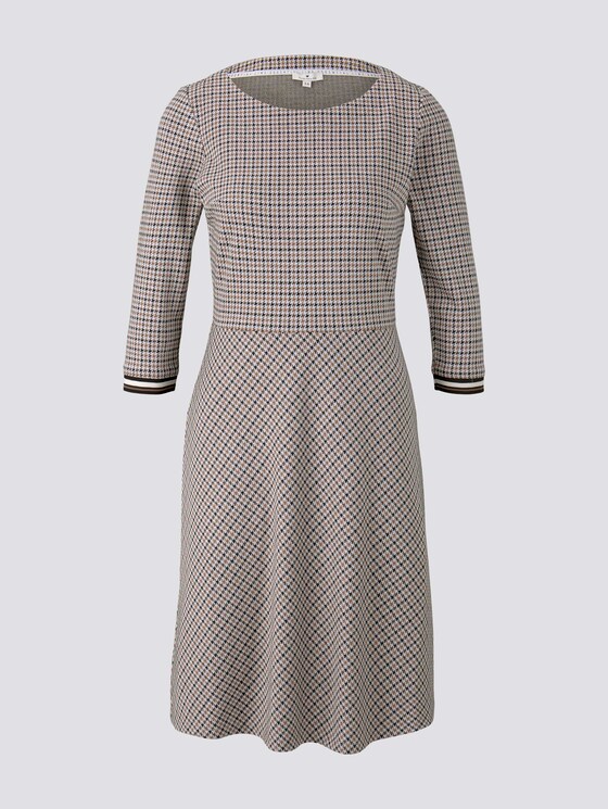 Kariertes Jersey-Kleid in A-Linie - Frauen - camel small check Kariertes Jersey-Kleid in A-Linie - Frauen - camel small check - 7 - TOM TAILOR