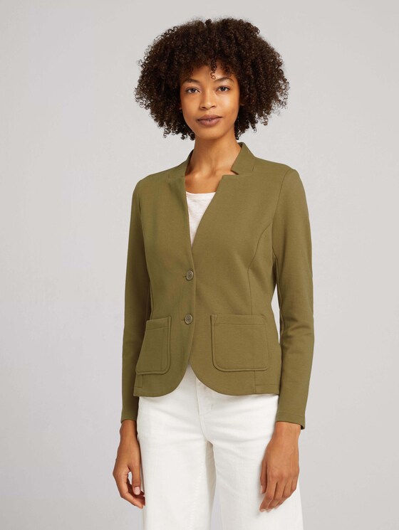 Textured Ottoman blazer - Women - khaki olive Textured Ottoman blazer - Women - khaki olive - 1 - TOM TAILOR