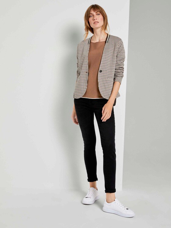 Karierter Jersey-Blazer - Frauen - camel small check Karierter Jersey-Blazer - Frauen - camel small check - 3 - TOM TAILOR