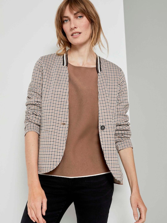 Karierter Jersey-Blazer - Frauen - camel small check Karierter Jersey-Blazer - Frauen - camel small check - 5 - TOM TAILOR