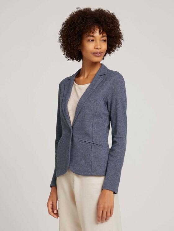 Weicher Blazer mit Paspeltaschen - Frauen - sky captain blue melange Weicher Blazer mit Paspeltaschen - Frauen - sky captain blue melange - 1 - TOM TAILOR