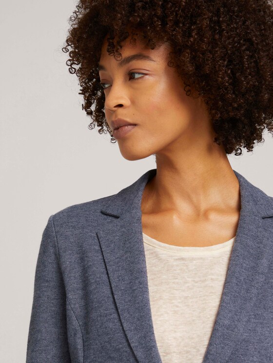 Weicher Blazer mit Paspeltaschen - Frauen - sky captain blue melange Weicher Blazer mit Paspeltaschen - Frauen - sky captain blue melange - 9 - TOM TAILOR