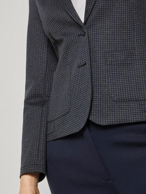 Slim fit blazer with a houndstooth pattern - Women - grey houndtooth check Slim fit blazer with a houndstooth pattern - Women - grey houndtooth check - 10 - TOM TAILOR