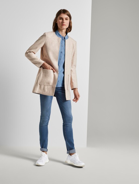 Weicher Longblazer ohne Kragen - Frauen - desert sand melange Weicher Longblazer ohne Kragen - Frauen - desert sand melange - 3 - TOM TAILOR