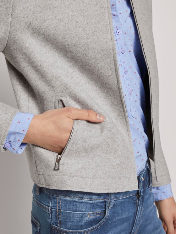 Kurzer Blazer mit Taschen - Frauen - Silver Grey Melange Kurzer Blazer mit Taschen - Frauen - Silver Grey Melange - 10 - TOM TAILOR