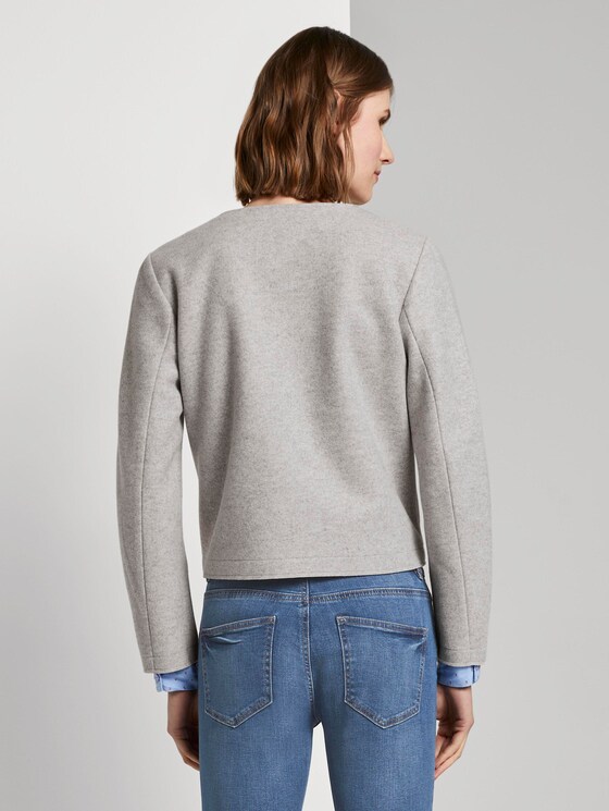 Kurzer Blazer mit Taschen - Frauen - Silver Grey Melange Kurzer Blazer mit Taschen - Frauen - Silver Grey Melange - 2 - TOM TAILOR