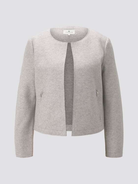 Kurzer Blazer mit Taschen - Frauen - Silver Grey Melange Kurzer Blazer mit Taschen - Frauen - Silver Grey Melange - 7 - TOM TAILOR