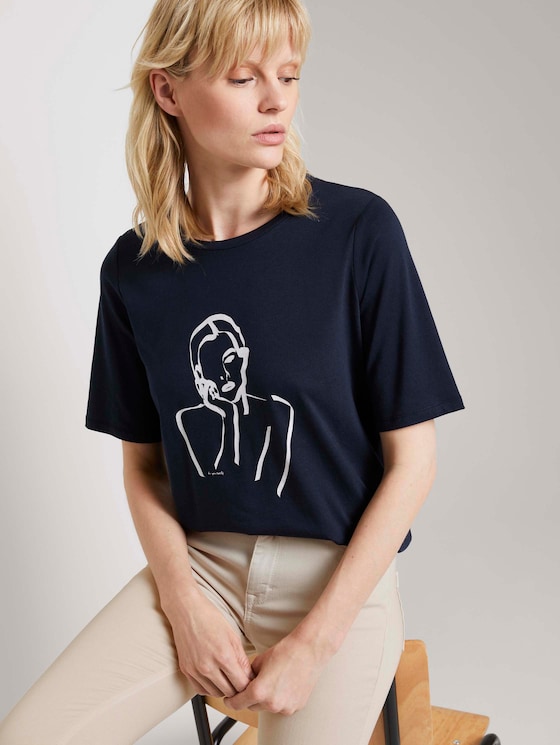 T-Shirt mit Motivprint - Frauen - Sky Captain Blue T-Shirt mit Motivprint - Frauen - Sky Captain Blue - 5 - Mine to five