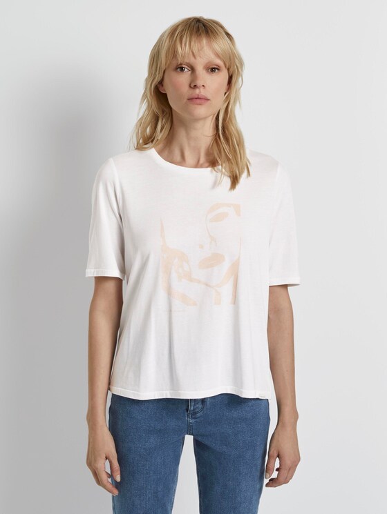 T-Shirt mit Motivprint - Frauen - White T-Shirt mit Motivprint - Frauen - White - 1 - Mine to five