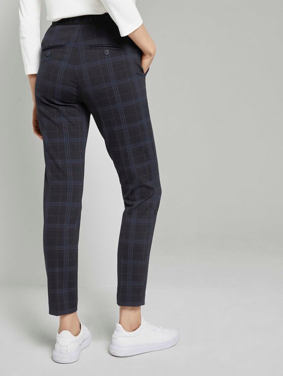 Mia slim trousers in ankle length - Women - navy bold printed check Mia slim trousers in ankle length - Women - navy bold printed check - 2 - TOM TAILOR