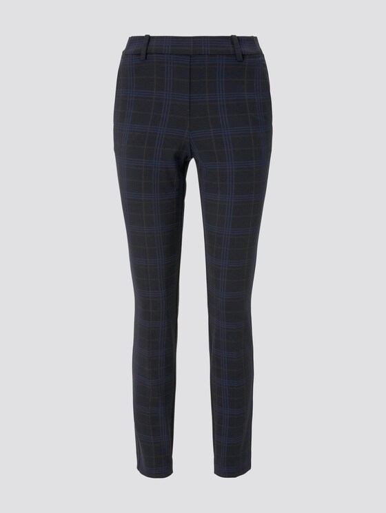 Mia slim trousers in ankle length - Women - navy bold printed check Mia slim trousers in ankle length - Women - navy bold printed check - 7 - TOM TAILOR
