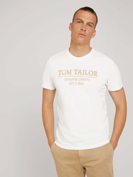 T-Shirt mit Bio-Baumwolle - Männer - Off White T-Shirt mit Bio-Baumwolle - Männer - Off White - 5 - TOM TAILOR