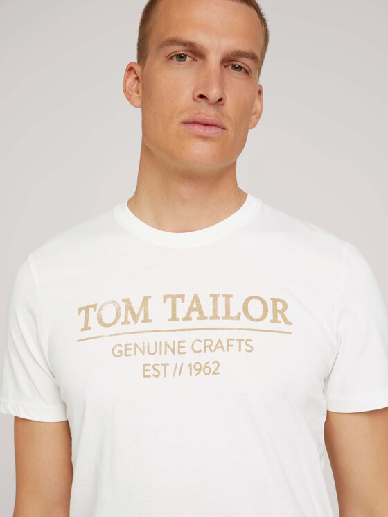 T-Shirt mit Bio-Baumwolle - Männer - Off White T-Shirt mit Bio-Baumwolle - Männer - Off White - 9 - TOM TAILOR