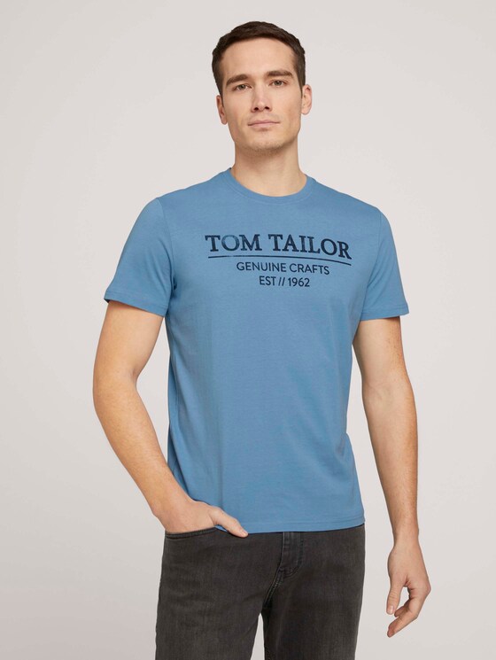 T-Shirt mit Bio-Baumwolle - Männer - Bleeched Blue T-Shirt mit Bio-Baumwolle - Männer - Bleeched Blue - 1 - TOM TAILOR