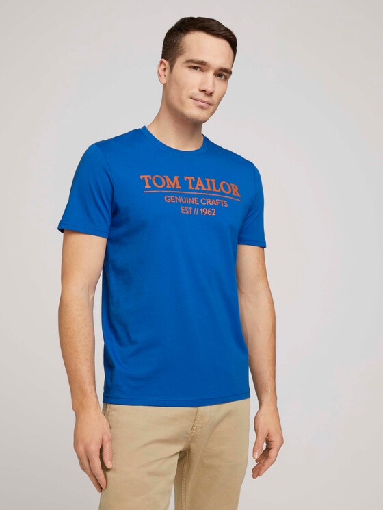 T-Shirt mit Bio-Baumwolle - Männer - Clearly Blue T-Shirt mit Bio-Baumwolle - Männer - Clearly Blue - 1 - TOM TAILOR