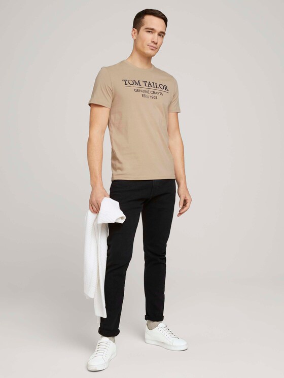 T-Shirt mit Bio-Baumwolle - Männer - Sandy Beige T-Shirt mit Bio-Baumwolle - Männer - Sandy Beige - 3 - TOM TAILOR