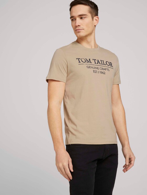 T-Shirt mit Bio-Baumwolle - Männer - Sandy Beige T-Shirt mit Bio-Baumwolle - Männer - Sandy Beige - 5 - TOM TAILOR