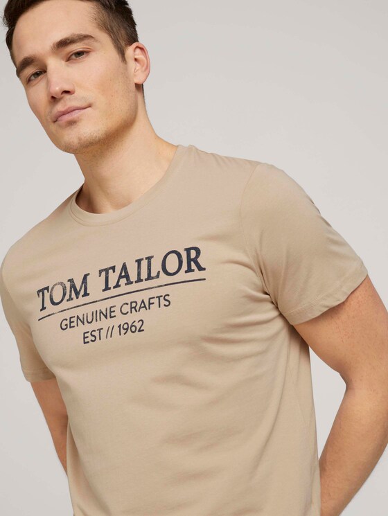 T-Shirt mit Bio-Baumwolle - Männer - Sandy Beige T-Shirt mit Bio-Baumwolle - Männer - Sandy Beige - 9 - TOM TAILOR