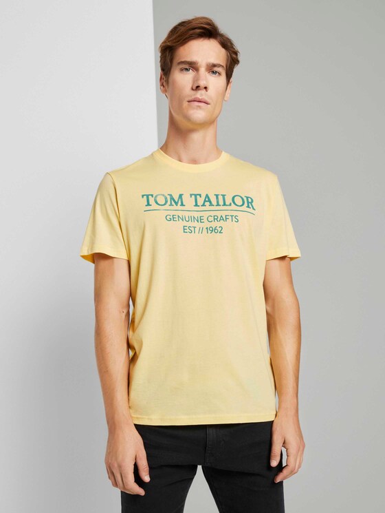T-Shirt mit Bio-Baumwolle - Männer - pale straw yellow T-Shirt mit Bio-Baumwolle - Männer - pale straw yellow - 1 - TOM TAILOR