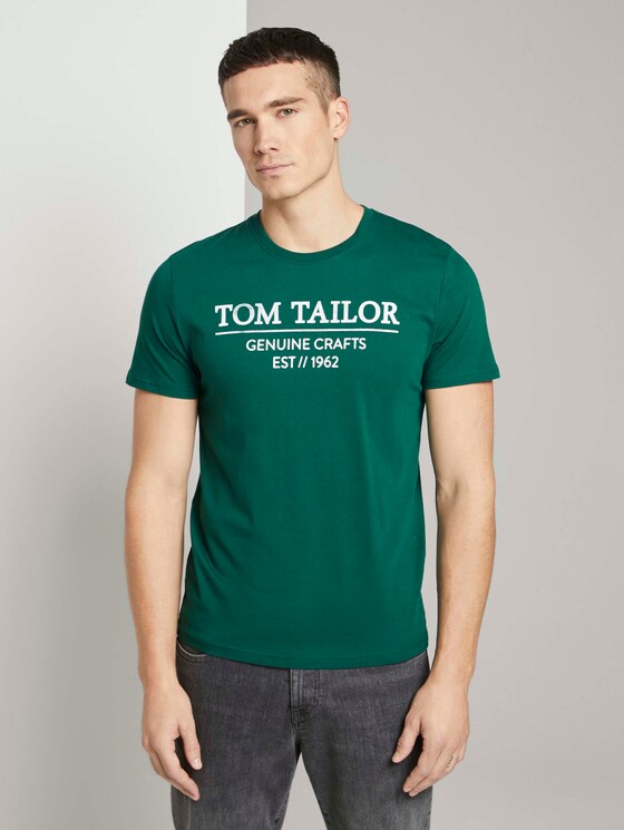 T-Shirt mit Bio-Baumwolle - Männer - dark pine fiorest T-Shirt mit Bio-Baumwolle - Männer - dark pine fiorest - 1 - TOM TAILOR
