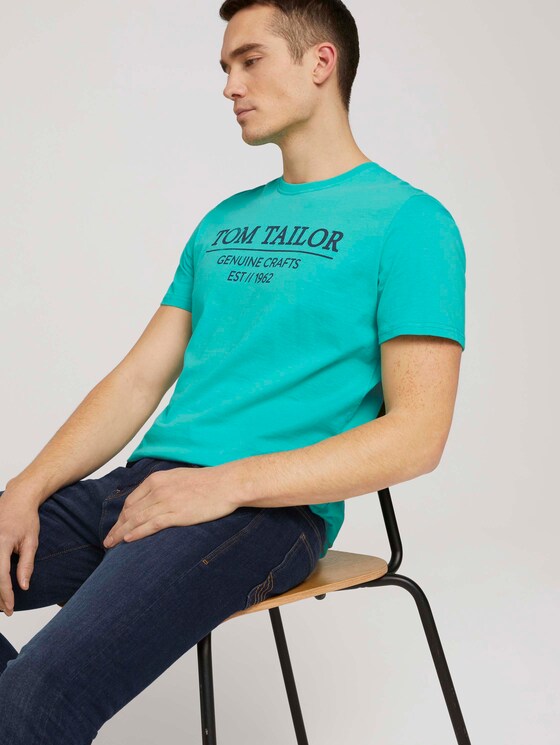 T-Shirt mit Bio-Baumwolle - Männer - dusty aqua T-Shirt mit Bio-Baumwolle - Männer - dusty aqua - 5 - TOM TAILOR