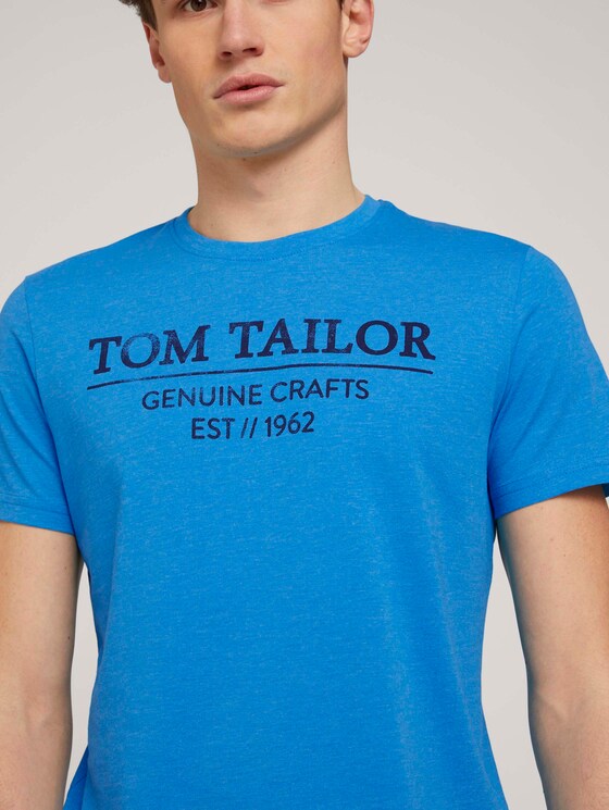 T-Shirt mit Bio-Baumwolle - Männer - diva blue white melange T-Shirt mit Bio-Baumwolle - Männer - diva blue white melange - 9 - TOM TAILOR