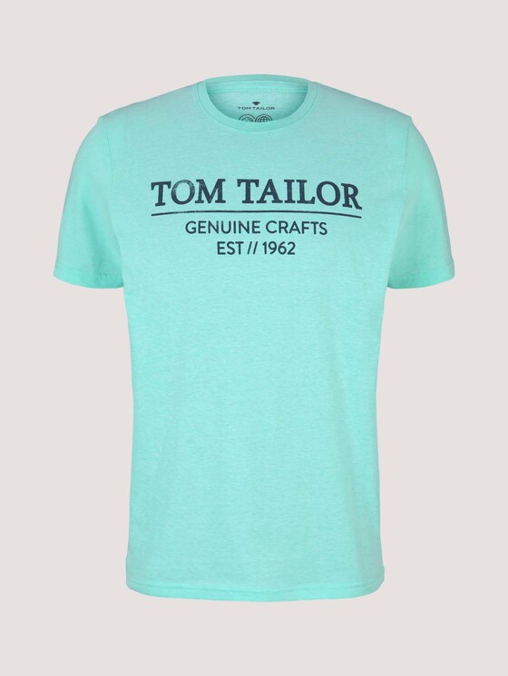 T-Shirt mit Bio-Baumwolle - Männer - lucite green white melange T-Shirt mit Bio-Baumwolle - Männer - lucite green white melange - 7 - TOM TAILOR