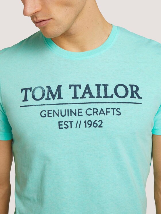 T-Shirt mit Bio-Baumwolle - Männer - lucite green white melange T-Shirt mit Bio-Baumwolle - Männer - lucite green white melange - 9 - TOM TAILOR