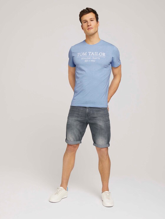 T-Shirt mit Bio-Baumwolle - Männer - dusk blue white melange T-Shirt mit Bio-Baumwolle - Männer - dusk blue white melange - 3 - TOM TAILOR