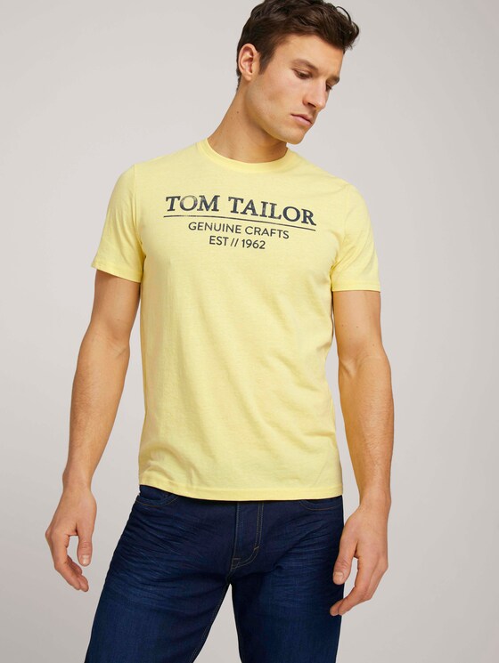 T-Shirt mit Bio-Baumwolle - Männer - pale yellow white melange T-Shirt mit Bio-Baumwolle - Männer - pale yellow white melange - 5 - TOM TAILOR