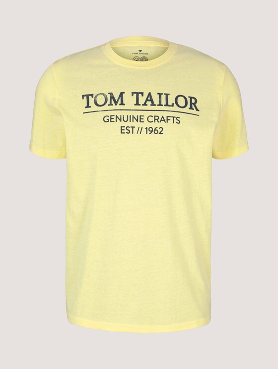 T-Shirt mit Bio-Baumwolle - Männer - pale yellow white melange T-Shirt mit Bio-Baumwolle - Männer - pale yellow white melange - 7 - TOM TAILOR