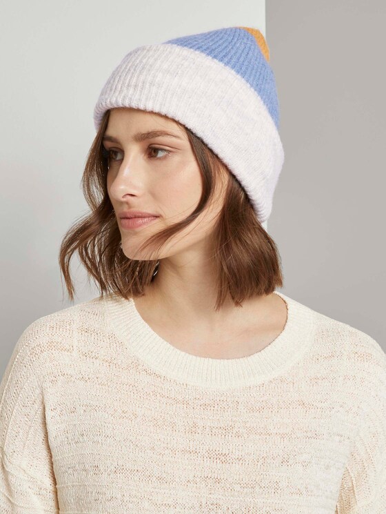 Ribbed beanie - Women - blue creme yellow stripe Ribbed beanie - Women - blue creme yellow stripe - 5 - TOM TAILOR Denim