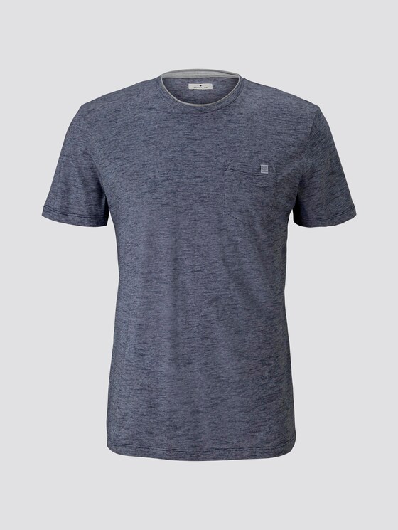 Fein gemustertes T-Shirt mit Brusttasche - Männer - Dark Blue Stripe Fein gemustertes T-Shirt mit Brusttasche - Männer - Dark Blue Stripe - 7 - TOM TAILOR