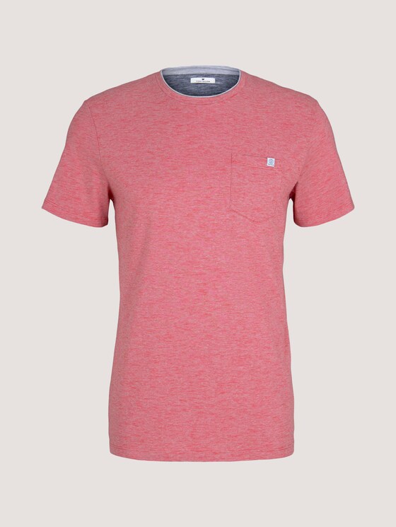 Fein gestreiftes T-Shirt mit Brusttasche - Männer - powerful red yarn dye stripe Fein gestreiftes T-Shirt mit Brusttasche - Männer - powerful red yarn dye stripe - 7 - TOM TAILOR